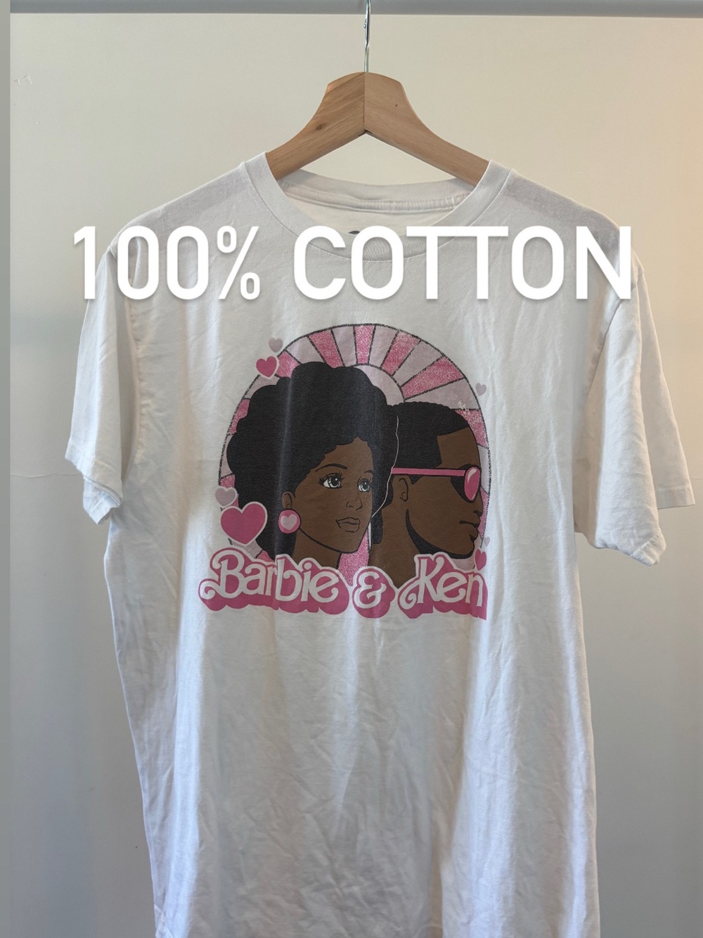 Beautiful Black Barbie & Ken Graphic Tee | White | 100% Cotton